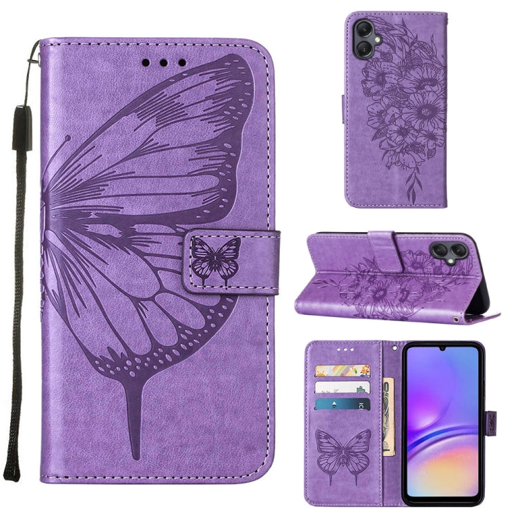 Embossed Butterfly Leather Phone Case, For Samsung Galaxy A27 5G, For Samsung Galaxy A07 4G, For Samsung Galaxy A17 5G, For Samsung Galaxy A06 4G / 5G, For Samsung Galaxy A15, For Samsung Galaxy A05