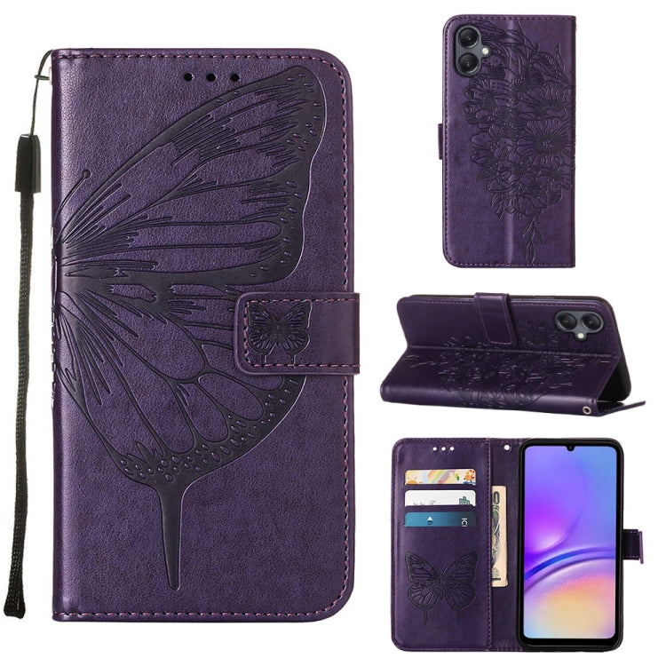 Embossed Butterfly Leather Phone Case, For Samsung Galaxy A27 5G, For Samsung Galaxy A07 4G, For Samsung Galaxy A17 5G, For Samsung Galaxy A06 4G / 5G, For Samsung Galaxy A15, For Samsung Galaxy A05
