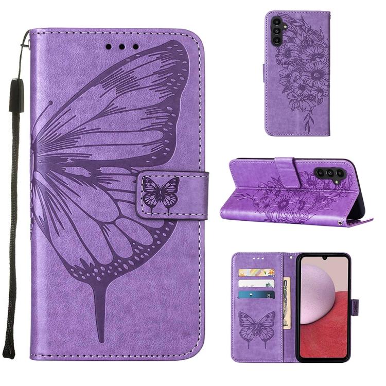 Embossed Butterfly Leather Phone Case, For Samsung Galaxy A05s, For Samsung Galaxy A25 5G, For Samsung Galaxy S23 FE 5G, For Samsung Galaxy A24 4G