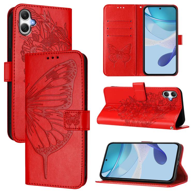 Embossed Butterfly Leather Phone Case, For Samsung Galaxy A27 5G, For Samsung Galaxy A07 4G, For Samsung Galaxy A17 5G, For Samsung Galaxy A06 4G / 5G, For Samsung Galaxy A15, For Samsung Galaxy A05