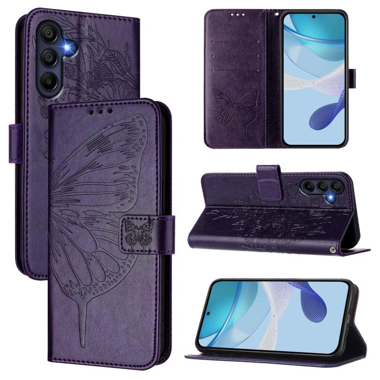 Embossed Butterfly Leather Phone Case, For Samsung Galaxy A27 5G, For Samsung Galaxy A07 4G, For Samsung Galaxy A17 5G, For Samsung Galaxy A06 4G / 5G, For Samsung Galaxy A15, For Samsung Galaxy A05