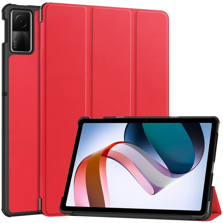 Custer Pure Color 3-Fold Holder Leather Tablet Case, For Xiaomi Redmi Pad SE