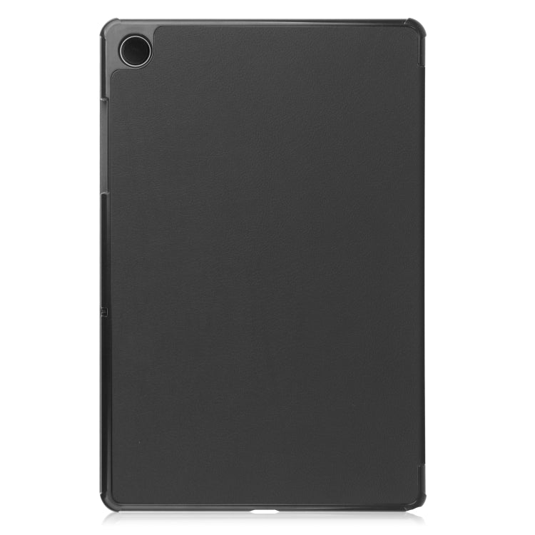 Custer Pure Color 3-Fold Holder Leather Tablet Case, For Samsung Galaxy Tab A9 / Tab A11