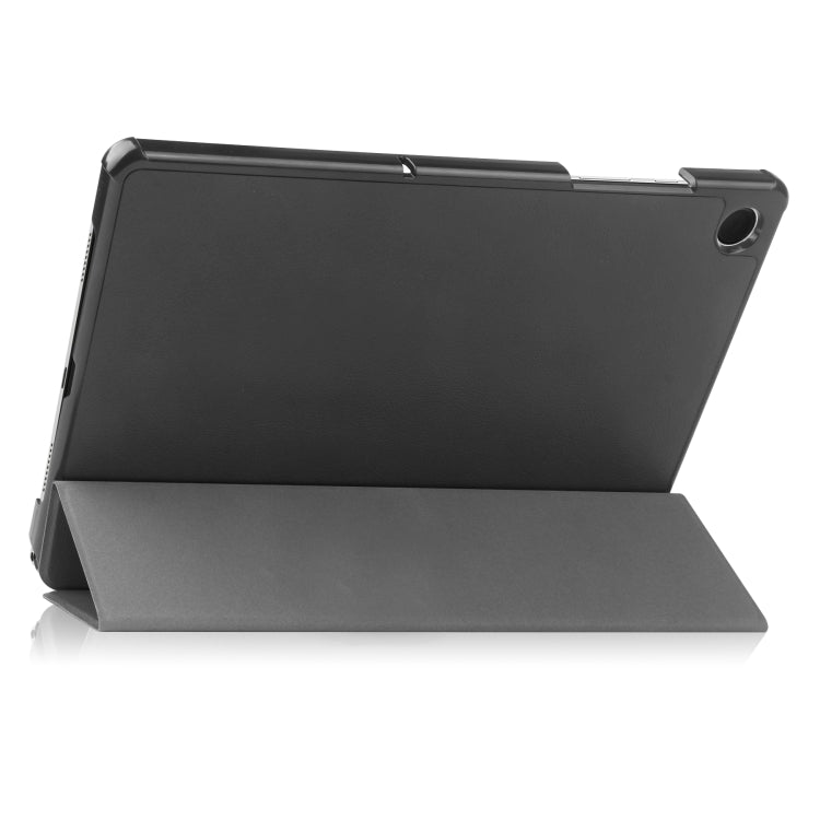 Custer Pure Color 3-Fold Holder Leather Tablet Case, For Samsung Galaxy Tab A9 / Tab A11
