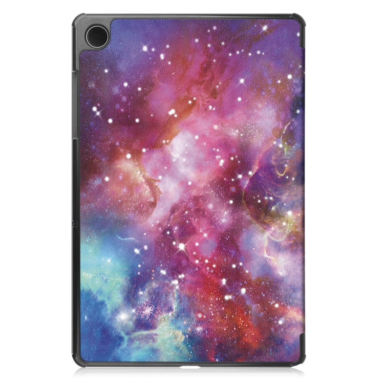 Custer Painted 3-Fold Holder Smart Leather Tablet Case, For Samsung Galaxy Tab A9 / Tab A11