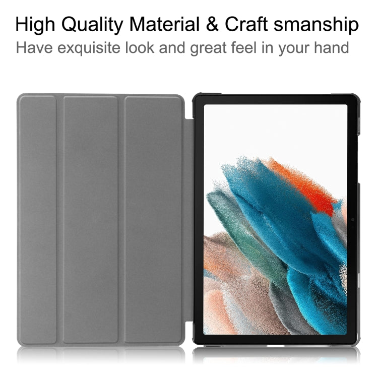 Custer Painted 3-Fold Holder Smart Leather Tablet Case, For Samsung Galaxy Tab A9 / Tab A11