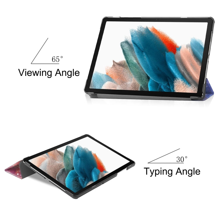 Custer Painted 3-Fold Holder Smart Leather Tablet Case, For Samsung Galaxy Tab A9 / Tab A11