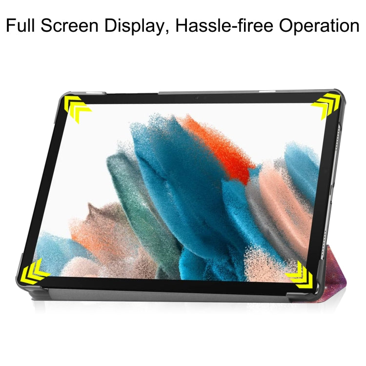 Custer Painted 3-Fold Holder Smart Leather Tablet Case, For Samsung Galaxy Tab A9 / Tab A11