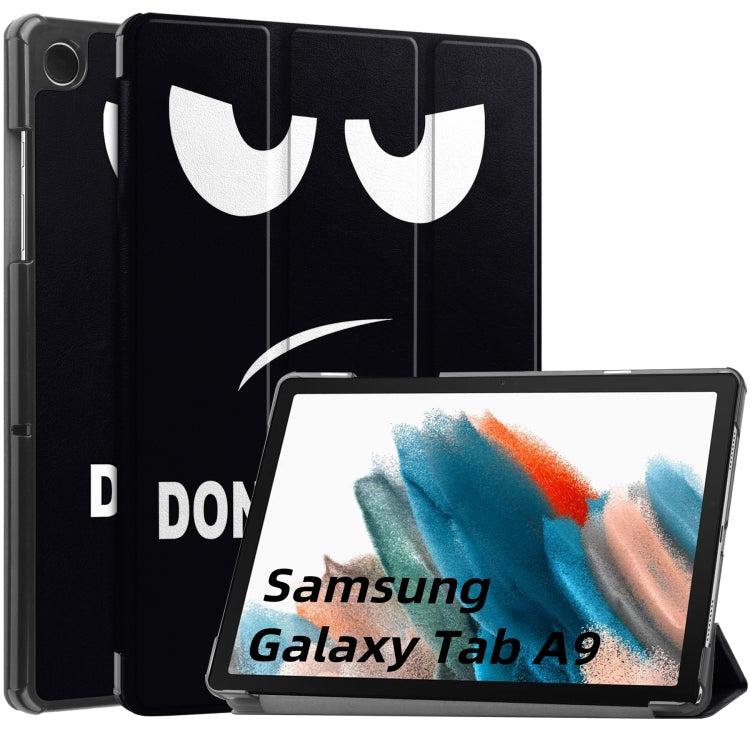 Custer Painted 3-Fold Holder Smart Leather Tablet Case, For Samsung Galaxy Tab A9 / Tab A11