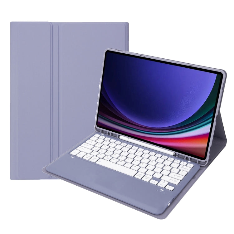 A810B Pen Slot Detachable Bluetooth Keyboard Leather Tablet Case, For Samsung Galaxy Tab S10+, For Samsung Galaxy Tab S9+ / S9 FE+