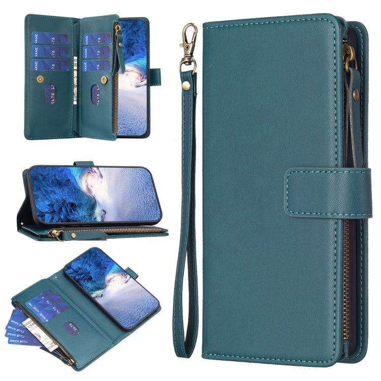9 Card Slots Zipper Wallet Leather Flip Phone Case, For OPPO A58 4G, For OPPO A78 4G, For OPPO A78 5G, For OPPO A98 5G