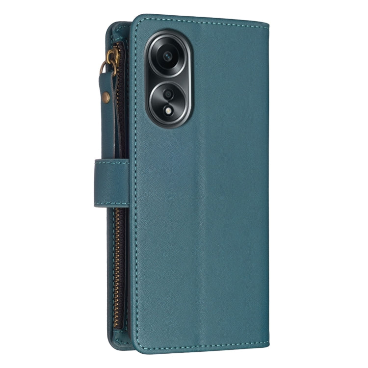 9 Card Slots Zipper Wallet Leather Flip Phone Case, For OPPO A58 4G, For OPPO A78 4G, For OPPO A78 5G, For OPPO A98 5G