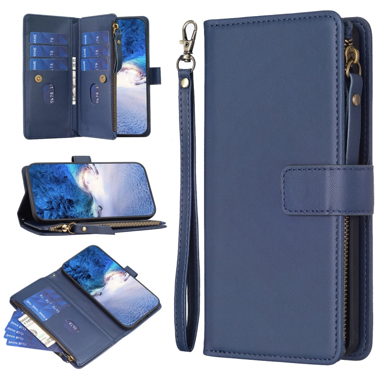 9 Card Slots Zipper Wallet Leather Flip Phone Case, For OPPO A58 4G, For OPPO A78 4G, For OPPO A78 5G, For OPPO A98 5G