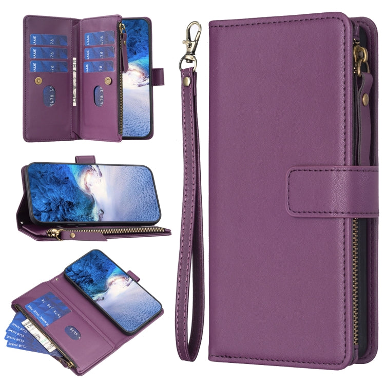 9 Card Slots Zipper Wallet Leather Flip Phone Case, For OPPO A58 4G, For OPPO A78 4G, For OPPO A78 5G, For OPPO A98 5G
