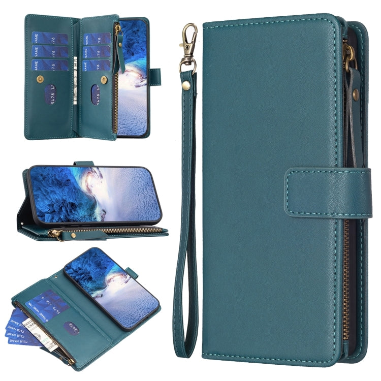 9 Card Slots Zipper Wallet Leather Flip Phone Case, For OPPO A58 4G, For OPPO A78 4G, For OPPO A78 5G, For OPPO A98 5G