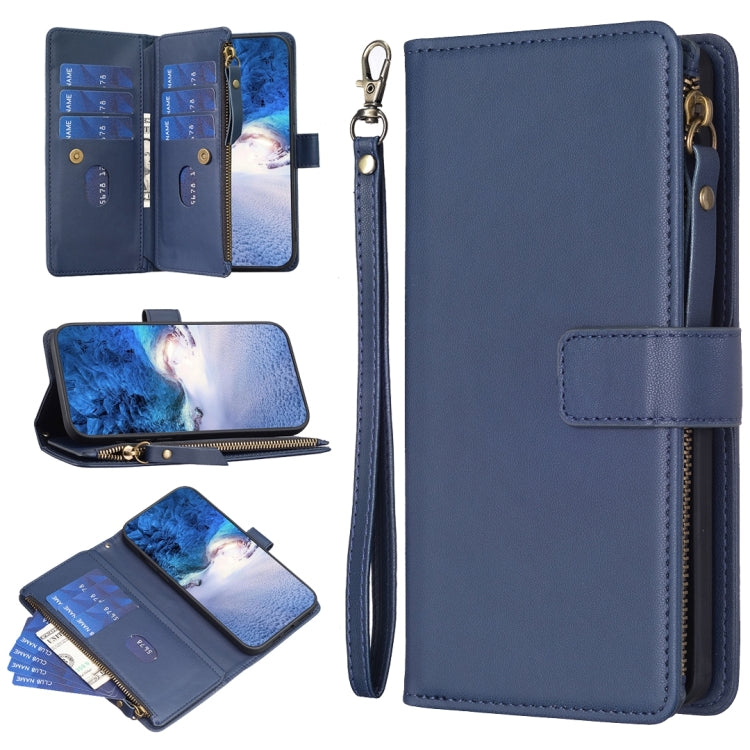 9 Card Slots Zipper Wallet Leather Flip Phone Case, For OPPO A58 4G, For OPPO A78 4G, For OPPO A78 5G, For OPPO A98 5G