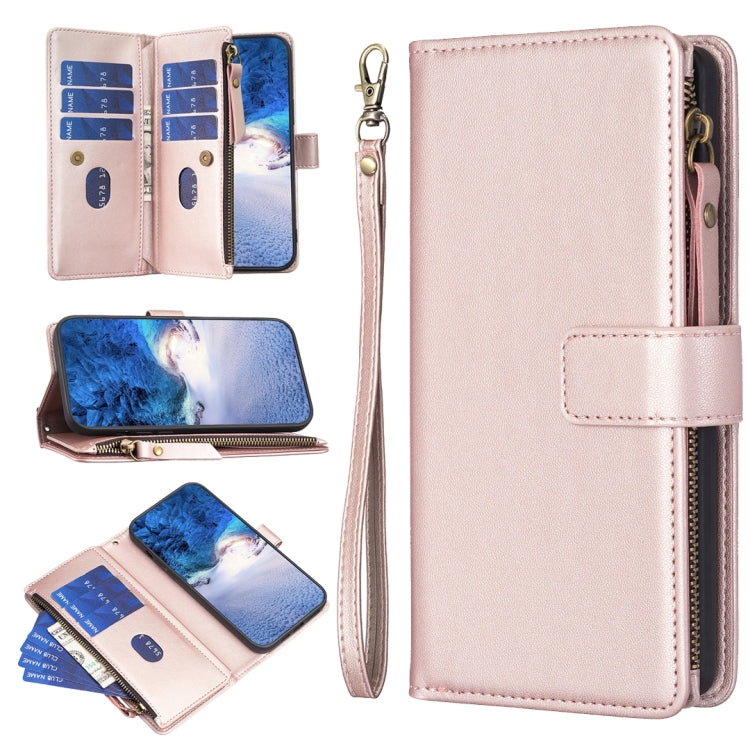 9 Card Slots Zipper Wallet Leather Flip Phone Case, For OPPO A58 4G, For OPPO A78 4G, For OPPO A78 5G, For OPPO A98 5G
