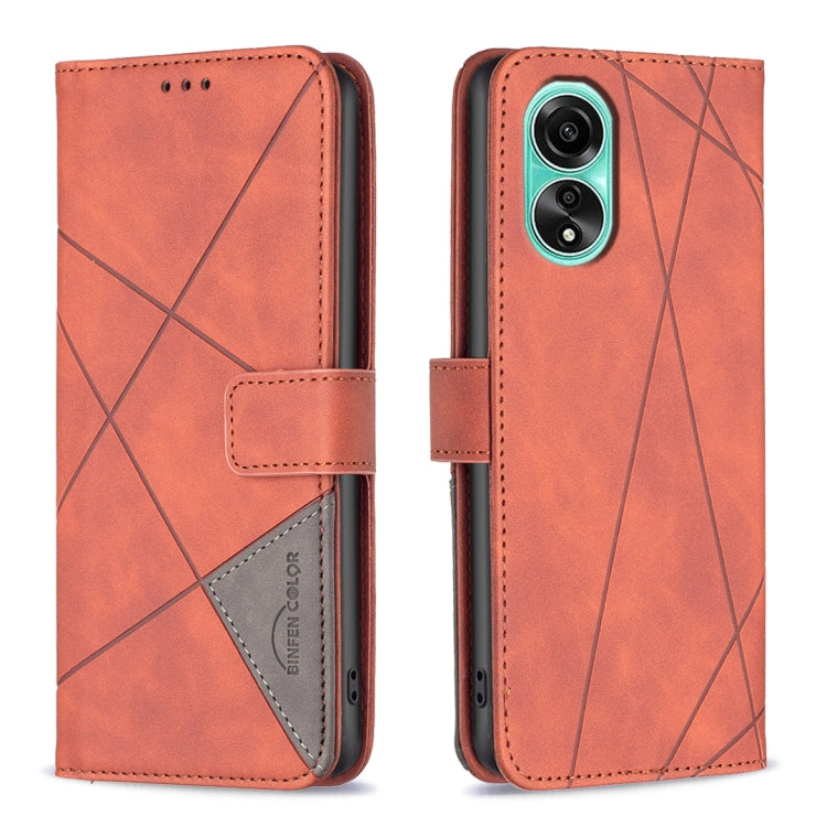 Magnetic Buckle Rhombus Texture Leather Phone Case, For OPPO A38 4G, For OPPO A58 4G, For OPPO A78 4G, For OPPO A78 5G, For OPPO A98 5G, For OPPO A79 5G, For OPPO A59 5G