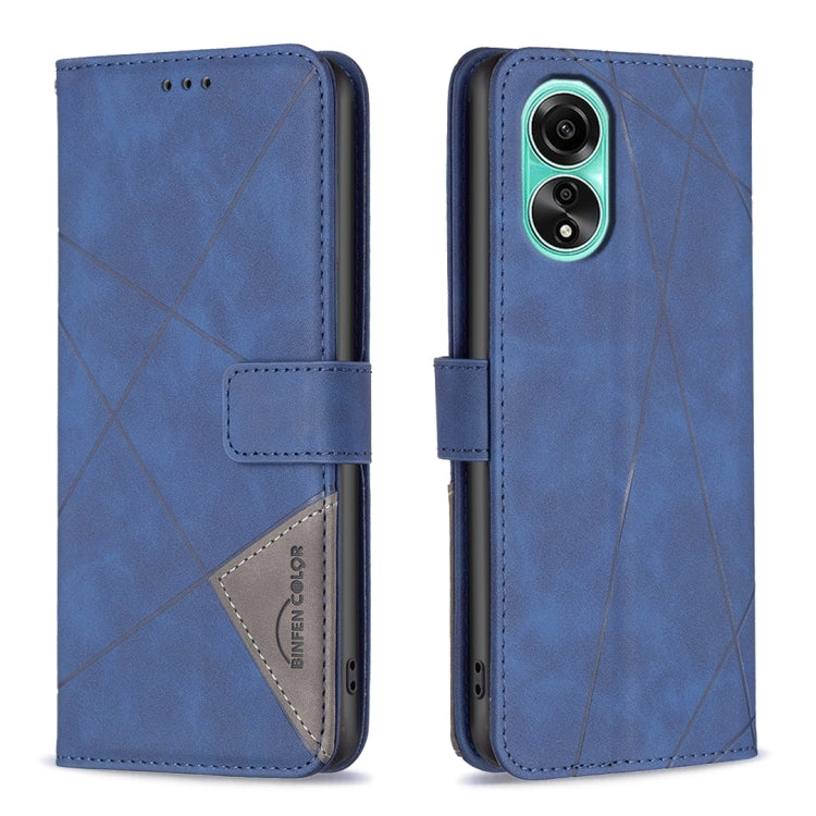 Magnetic Buckle Rhombus Texture Leather Phone Case, For OPPO A38 4G, For OPPO A58 4G, For OPPO A78 4G, For OPPO A78 5G, For OPPO A98 5G, For OPPO A79 5G, For OPPO A59 5G