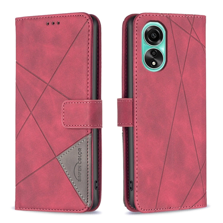 Magnetic Buckle Rhombus Texture Leather Phone Case, For OPPO A38 4G, For OPPO A58 4G, For OPPO A78 4G, For OPPO A78 5G, For OPPO A98 5G, For OPPO A79 5G, For OPPO A59 5G