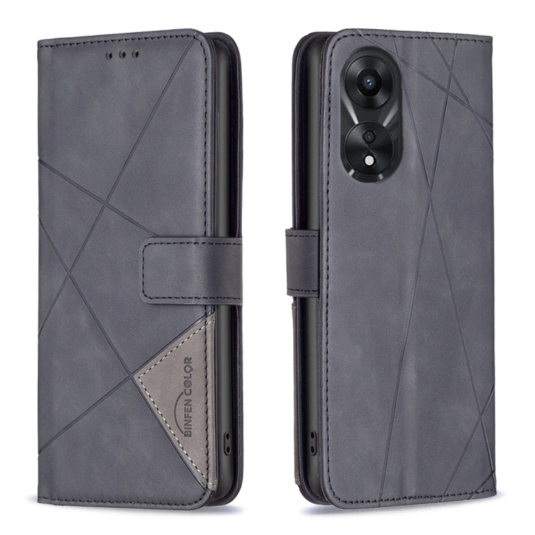 Magnetic Buckle Rhombus Texture Leather Phone Case, For OPPO A38 4G, For OPPO A58 4G, For OPPO A78 4G, For OPPO A78 5G, For OPPO A98 5G, For OPPO A79 5G, For OPPO A59 5G