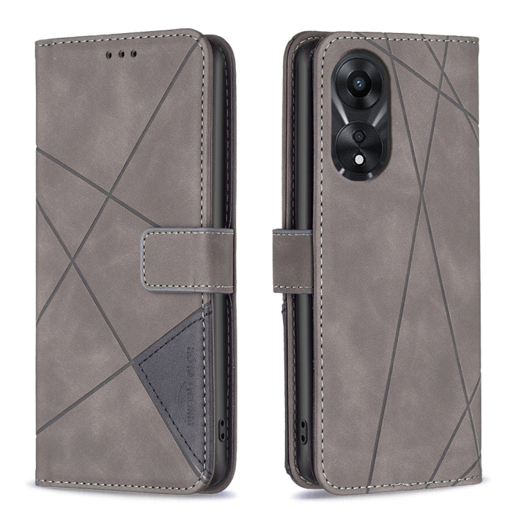 Magnetic Buckle Rhombus Texture Leather Phone Case, For OPPO A38 4G, For OPPO A58 4G, For OPPO A78 4G, For OPPO A78 5G, For OPPO A98 5G, For OPPO A79 5G, For OPPO A59 5G