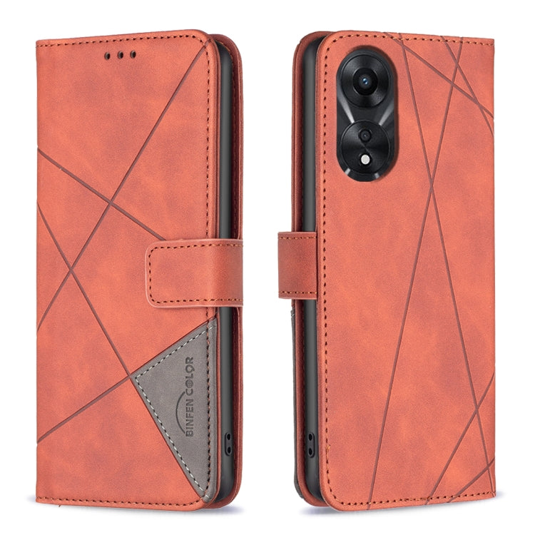 Magnetic Buckle Rhombus Texture Leather Phone Case, For OPPO A78 4G, For OPPO A78 5G, For OPPO A98 5G, For OPPO A79 5G, For OPPO A59 5G