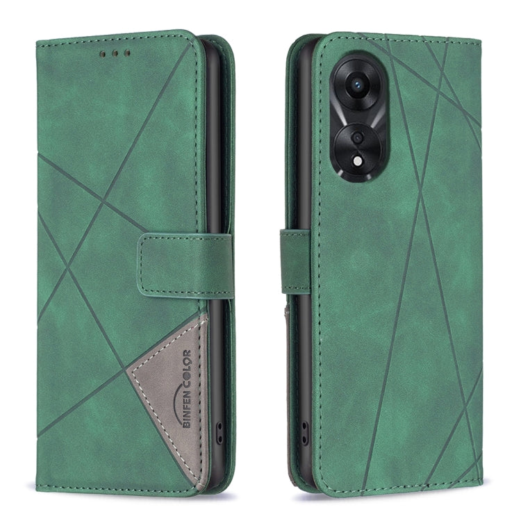Magnetic Buckle Rhombus Texture Leather Phone Case, For OPPO A78 4G, For OPPO A78 5G, For OPPO A98 5G, For OPPO A79 5G, For OPPO A59 5G
