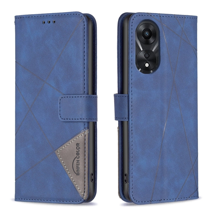 Magnetic Buckle Rhombus Texture Leather Phone Case, For OPPO A78 4G, For OPPO A78 5G, For OPPO A98 5G, For OPPO A79 5G, For OPPO A59 5G