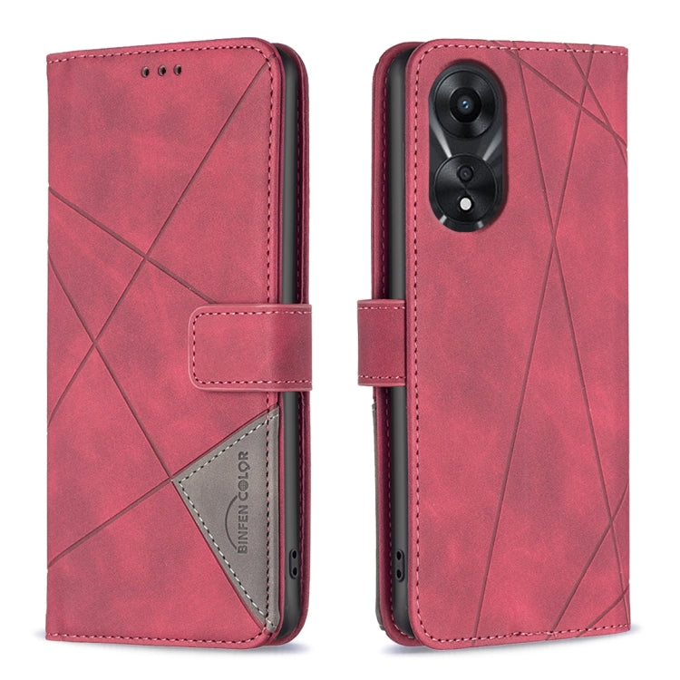 Magnetic Buckle Rhombus Texture Leather Phone Case, For OPPO A78 4G, For OPPO A78 5G, For OPPO A98 5G, For OPPO A79 5G, For OPPO A59 5G