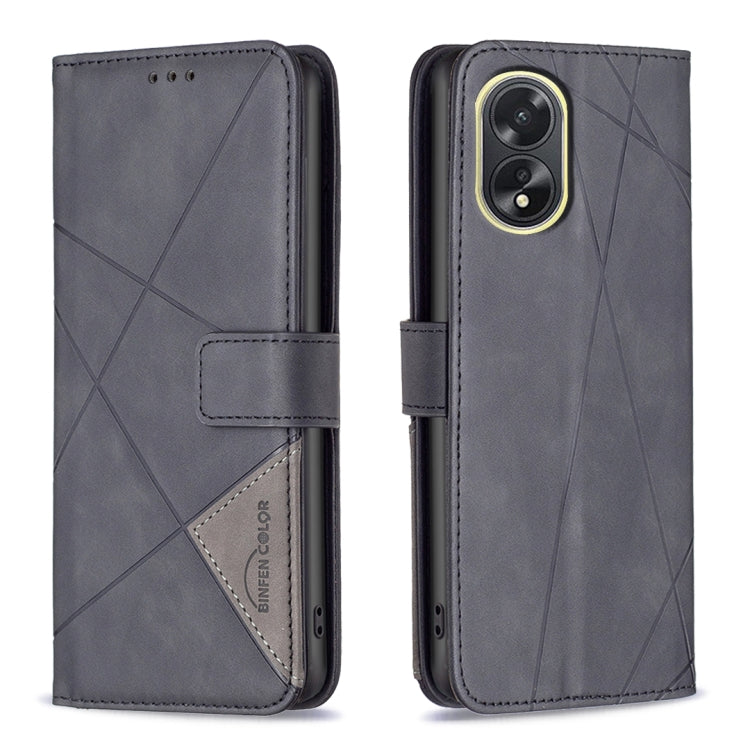 Magnetic Buckle Rhombus Texture Leather Phone Case, For OPPO A38 4G, For OPPO A58 4G, For OPPO A78 4G, For OPPO A78 5G, For OPPO A98 5G, For OPPO A79 5G, For OPPO A59 5G