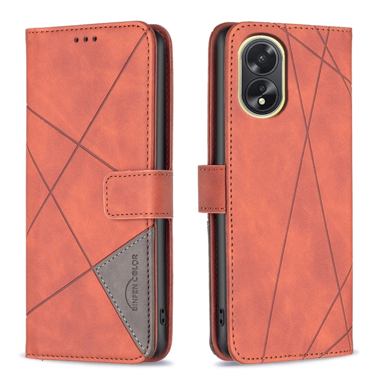 Magnetic Buckle Rhombus Texture Leather Phone Case, For OPPO A38 4G, For OPPO A58 4G, For OPPO A78 4G, For OPPO A78 5G, For OPPO A98 5G, For OPPO A79 5G, For OPPO A59 5G