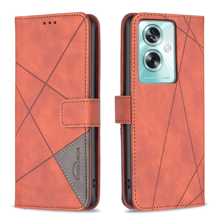 Magnetic Buckle Rhombus Texture Leather Phone Case, For OPPO A78 4G, For OPPO A78 5G, For OPPO A98 5G, For OPPO A79 5G, For OPPO A59 5G