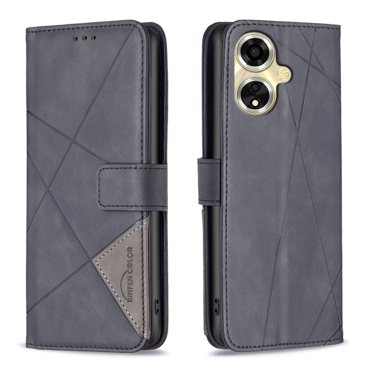 Magnetic Buckle Rhombus Texture Leather Phone Case, For OPPO A78 4G, For OPPO A78 5G, For OPPO A98 5G, For OPPO A79 5G, For OPPO A59 5G