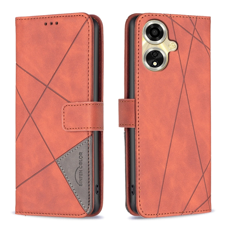 Magnetic Buckle Rhombus Texture Leather Phone Case, For OPPO A78 4G, For OPPO A78 5G, For OPPO A98 5G, For OPPO A79 5G, For OPPO A59 5G