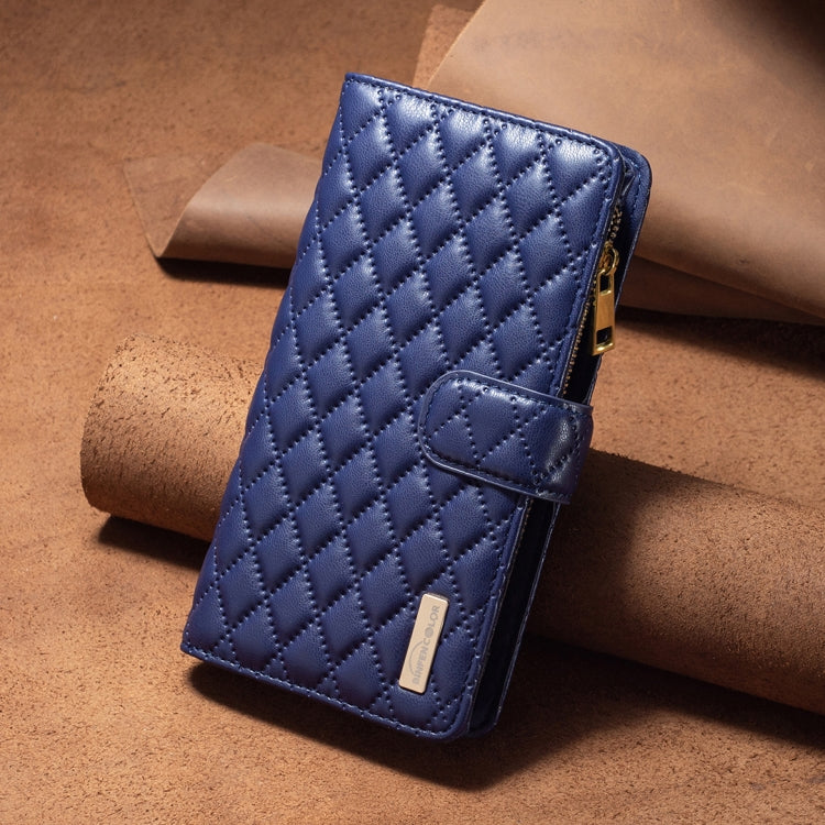 Diamond Lattice Zipper Wallet Leather Flip Phone Case, For OPPO A59 5G
