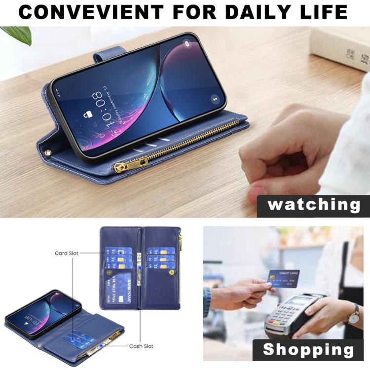 Diamond Lattice Zipper Wallet Leather Flip Phone Case, For OPPO Reno16 F 5G/Reno16 FS 5G, For OPPO Reno16/Reno16 Pro 5G Global, For OPPO Find X7, For OPPO Find X7 Ultra, For OPPO A38 4G, For OPPO A58 4G, For OPPO A98 5G, For OPPO A79 5G
