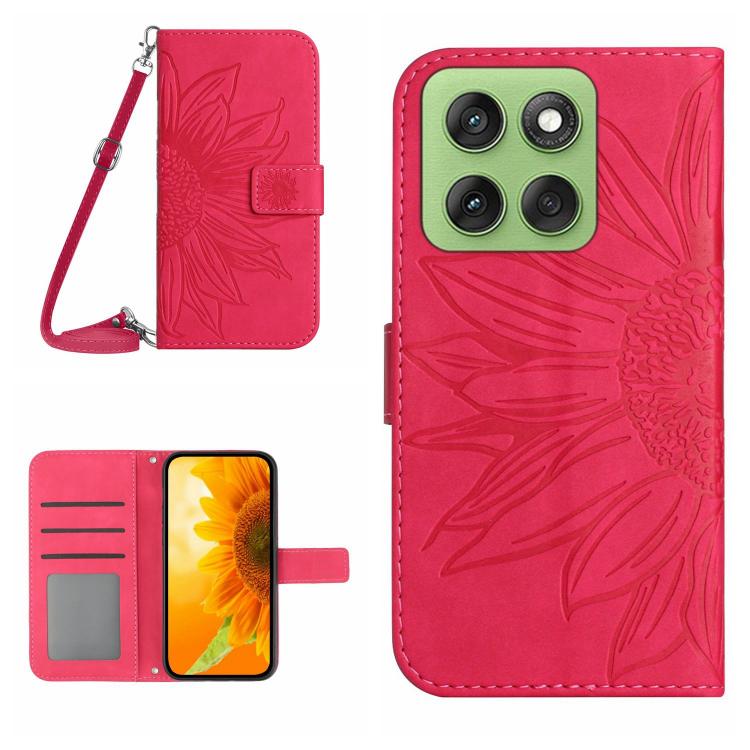 HT04 Skin Feel Sun Flower Embossed Flip Leather Phone Case with Lanyard, For Motorola Moto G86 5G, For Motorola Moto G56 5G, For Motorola Edge 60 Pro, For Motorola Edge 60 5G