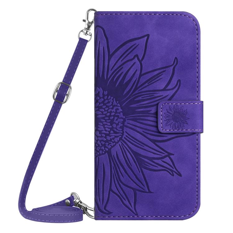 HT04 Skin Feel Sun Flower Embossed Flip Leather Phone Case with Lanyard, For Motorola Moto G Max / G87 / G77 5G, For Motorola Moto G37 5G, For Motorola Edge 70 Pro 5G, For Motorola Edge 70 Fusion 5G