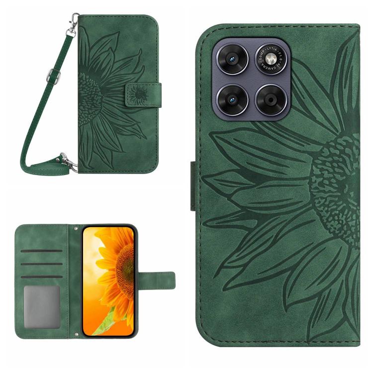HT04 Skin Feel Sun Flower Embossed Flip Leather Phone Case with Lanyard, For Motorola Moto G Max / G87 / G77 5G, For Motorola Moto G37 5G, For Motorola Edge 70 Pro 5G, For Motorola Edge 70 Fusion 5G