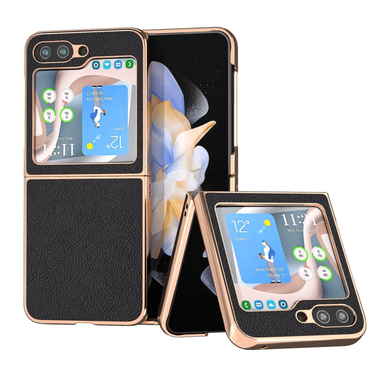 Nano Plating Litchi Texture Phone Case, For Samsung Galaxy Z Flip5