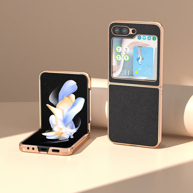 Nano Plating Litchi Texture Phone Case, For Samsung Galaxy Z Flip5
