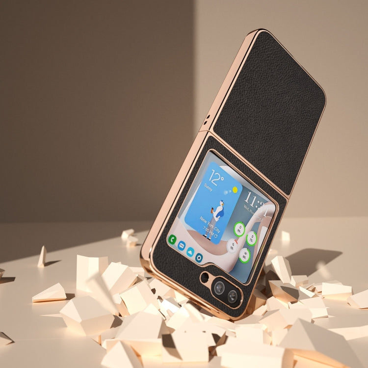 Nano Plating Litchi Texture Phone Case, For Samsung Galaxy Z Flip5