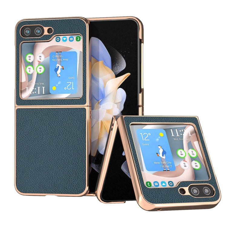 Nano Plating Litchi Texture Phone Case, For Samsung Galaxy Z Flip5