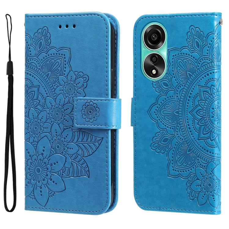 Seven-petal Flowers Embossing Leather Phone Case, For OPPO A58 4G, For OPPO Reno10 5G / Reno10 Pro 5G Global, For OPPO A78 4G, For OPPO Find X8 Pro, For OPPO A79 5G