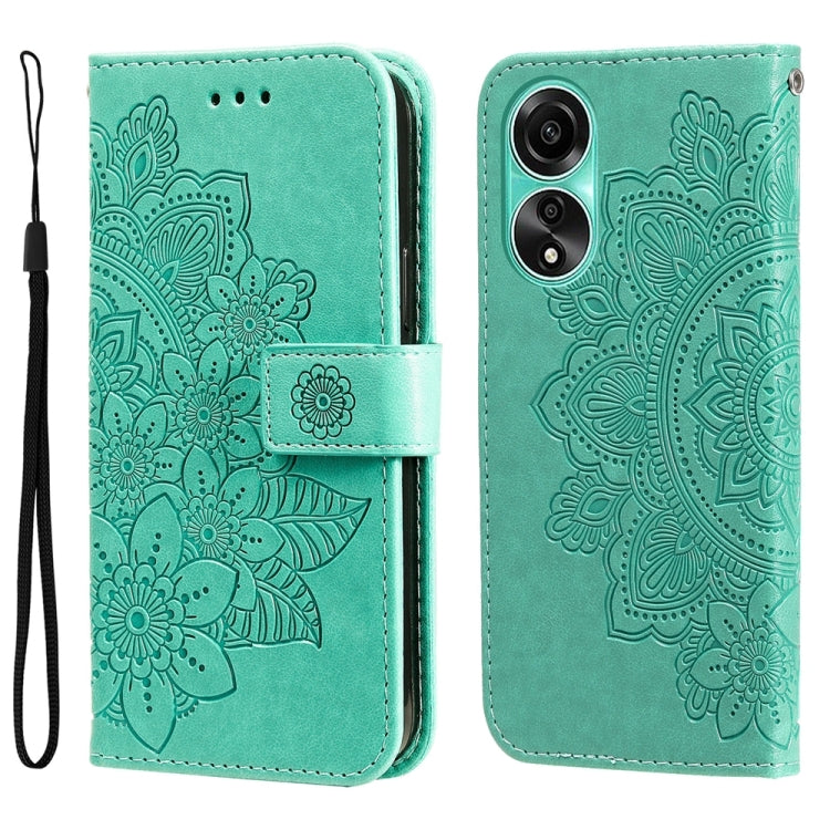 Seven-petal Flowers Embossing Leather Phone Case, For OPPO A58 4G, For OPPO Reno10 5G / Reno10 Pro 5G Global, For OPPO A78 4G, For OPPO Find X8 Pro, For OPPO A79 5G