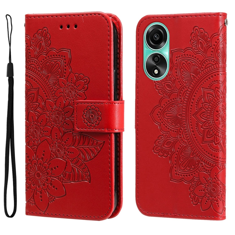Seven-petal Flowers Embossing Leather Phone Case, For OPPO A58 4G, For OPPO Reno10 5G / Reno10 Pro 5G Global, For OPPO A78 4G, For OPPO Find X8 Pro, For OPPO A79 5G