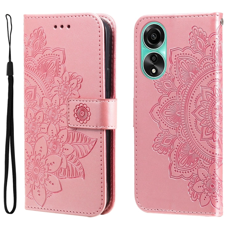 Seven-petal Flowers Embossing Leather Phone Case, For OPPO A58 4G, For OPPO Reno10 5G / Reno10 Pro 5G Global, For OPPO A78 4G, For OPPO Find X8 Pro, For OPPO A79 5G