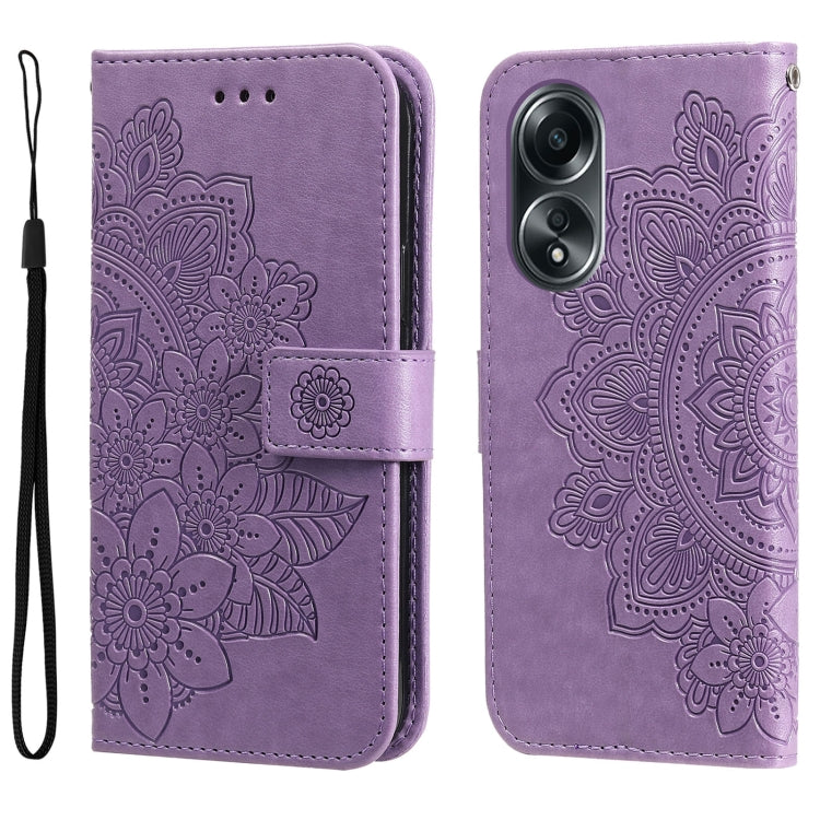 Seven-petal Flowers Embossing Leather Phone Case, For OPPO A58 4G, For OPPO Reno10 5G / Reno10 Pro 5G Global, For OPPO A78 4G, For OPPO Find X8 Pro, For OPPO A79 5G