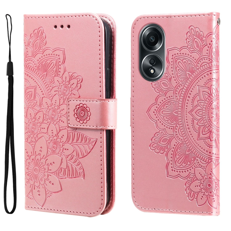 Seven-petal Flowers Embossing Leather Phone Case, For OPPO A58 4G, For OPPO Reno10 5G / Reno10 Pro 5G Global, For OPPO A78 4G, For OPPO Find X8 Pro, For OPPO A79 5G